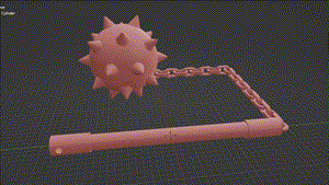 Gif animé fléau d'arme orange